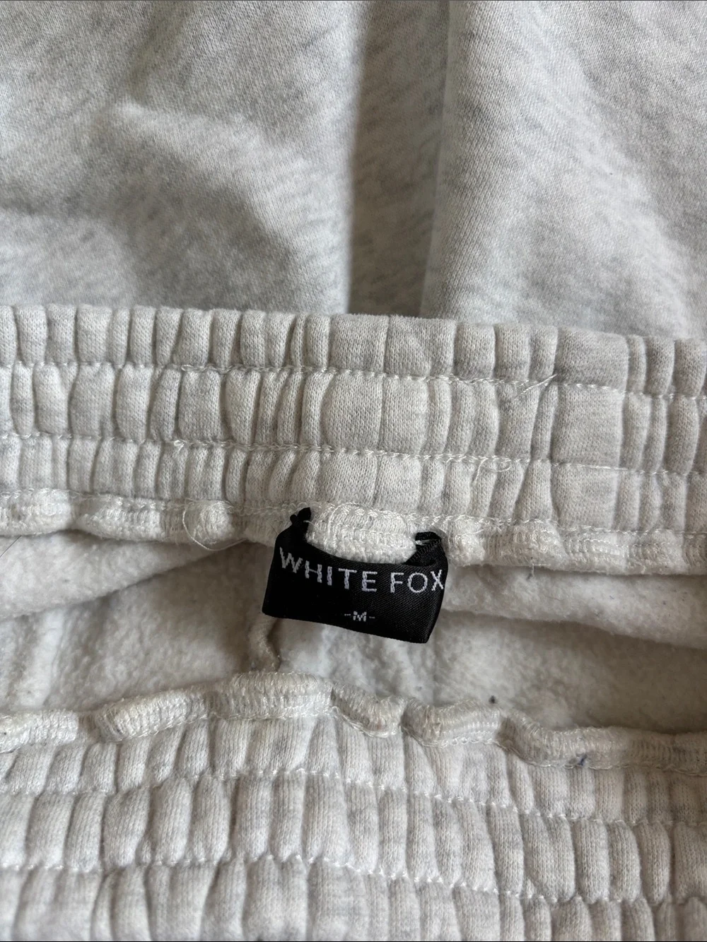 White Fox Boutique Cream Terry Athletic Shorts with Green Logo - Picture 3 of 3